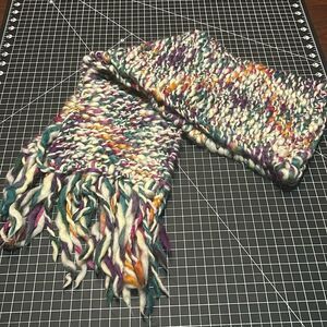 Hand Knot Roving Wool Scarf Cottage Core
